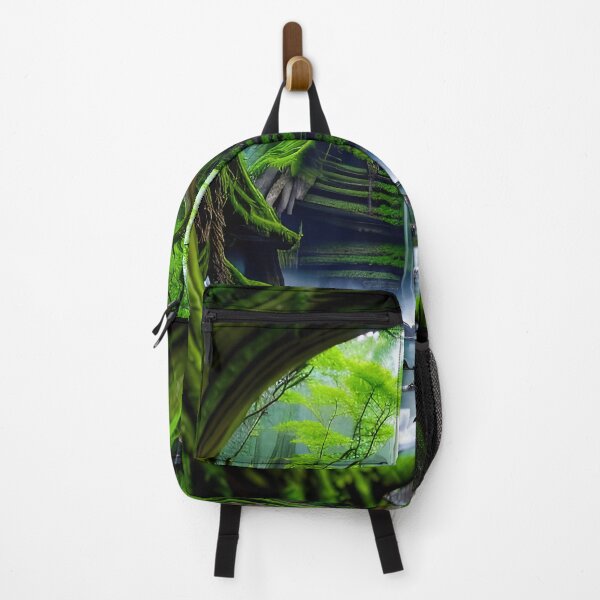 Item preview, A beautiful lush Fairycore Elf forest with dense growth and waterfalls. designed and sold by PixieDustAIArt.