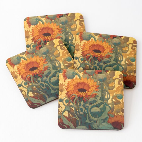 Item preview, artistic abstract sunflower 04 designed and sold by UnaWu533.
