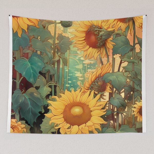 Item preview, artistic abstract sunflower 05 designed and sold by UnaWu533.