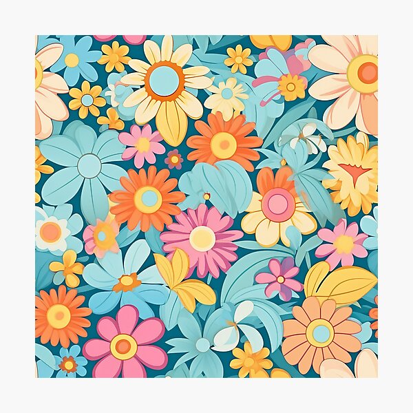 Item preview, Colourful flowers pattern artwork 3 designed and sold by titur.