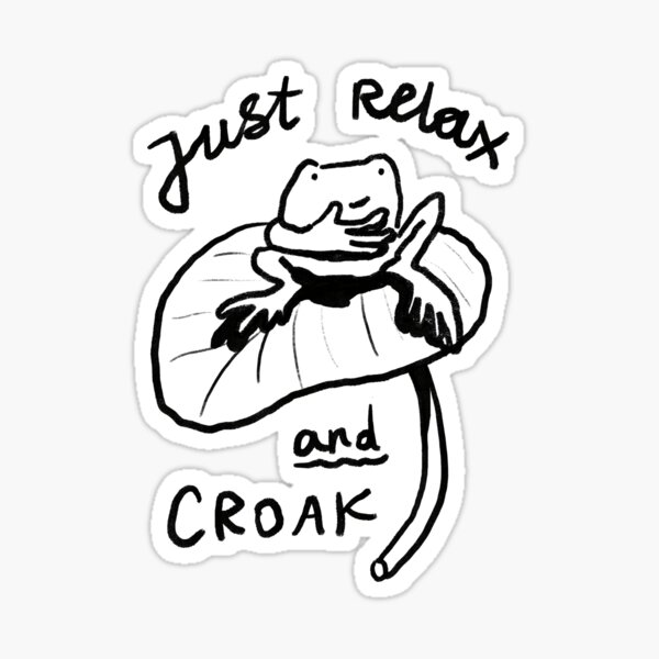 Vista previa del artículo con la obra «SOLO RELÁJATE y CROAK rana froggie rana», diseñado y vendido por Ann Yume.