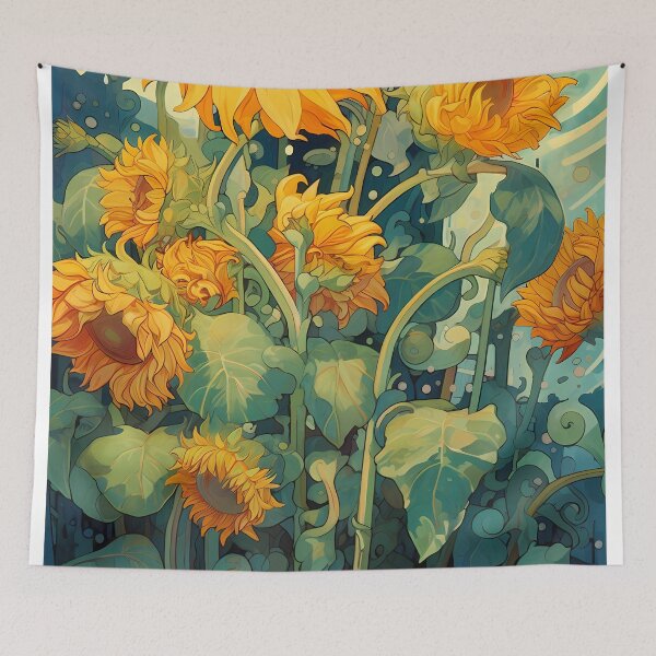 Item preview, artistic abstract sunflower 06 designed and sold by UnaWu533.