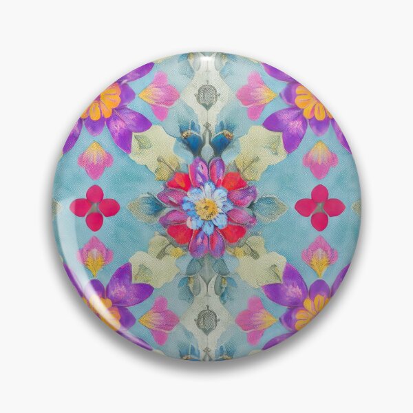 Item preview, Floral geometric pattern illustration with lilac and blue colors designed and sold by ArtyBuys.