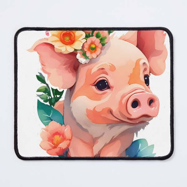 Item preview, Cute pig in flowers designed and sold by DimHel2.