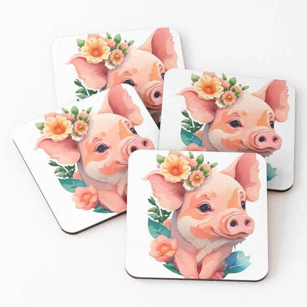 Item preview, Cute pig in flowers designed and sold by DimHel2.