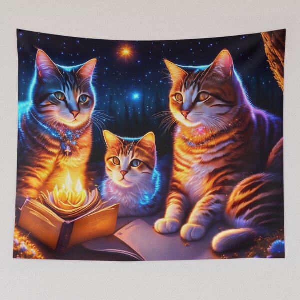 Item preview, Cats reading a book designed and sold by M-Y-A-R-T-.