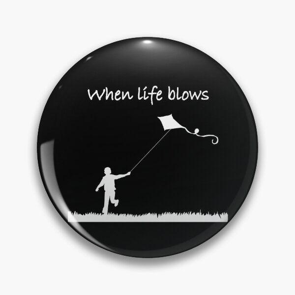 Item preview, When life blows, fly a kite. implicit  version for a dark background designed and sold by Jeeb-Arts.