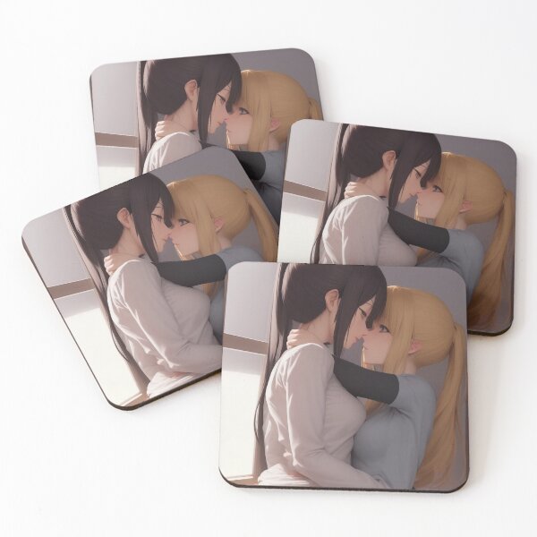 Item preview, Sexy Yuri Girls Kissing Poster designed and sold by weebbreechan.