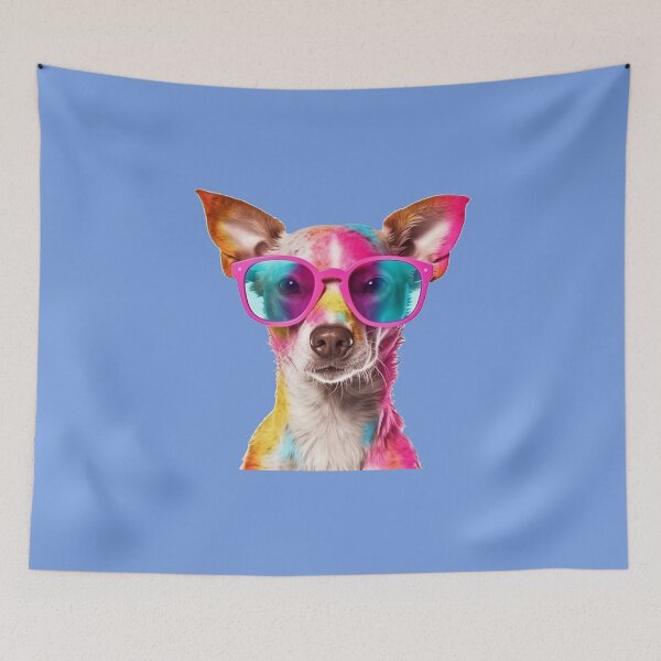 Item preview, Abstract Dog with glasses - Cute Dog Paint - Little Dog Print - Gift Idea - Abstract painting - ErSa Solutions designed and sold by ErSaSolutions.