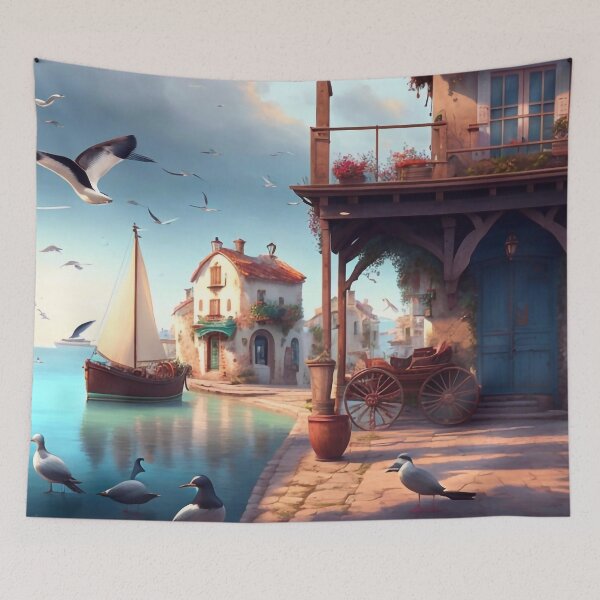 Item preview, Old village on the sea designed and sold by m-y-A-I-A-R-T-.
