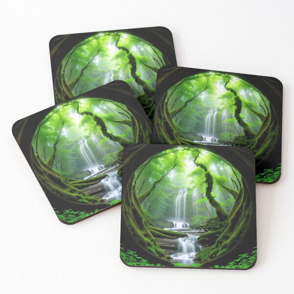 Item preview, A beautiful lush Fairycore Elf forest scene designed and sold by PixieDustAIArt.