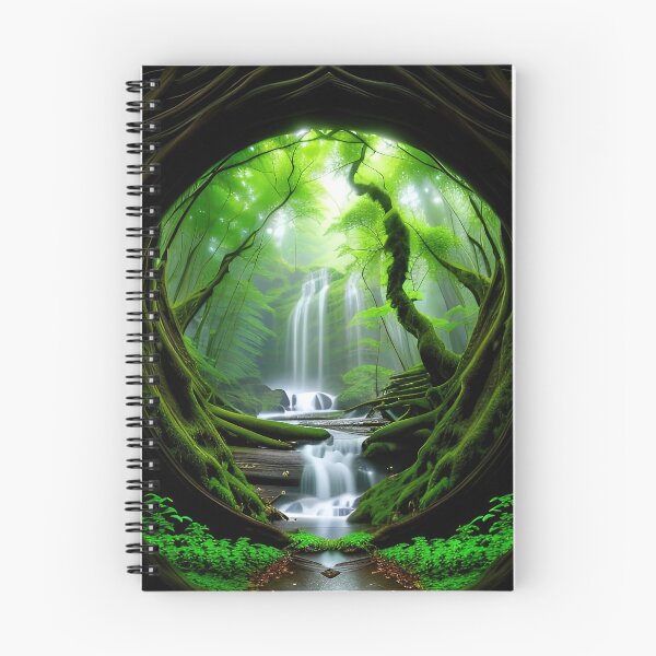 Item preview, A beautiful lush Fairycore Elf forest scene designed and sold by PixieDustAIArt.