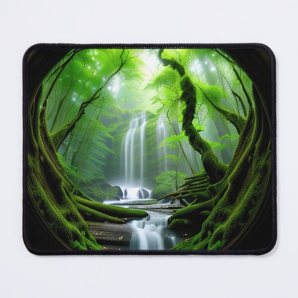 Item preview, A beautiful lush Fairycore Elf forest scene designed and sold by PixieDustAIArt.