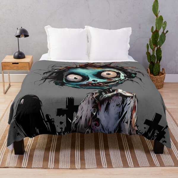 Item preview, Spooky funny little Zombie on graveyard  designed and sold by TomFrontierArt.