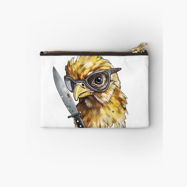 Item preview, Comic chicken chick with a knife. Meme chicken designed and sold by Anastasiia Yurevych.