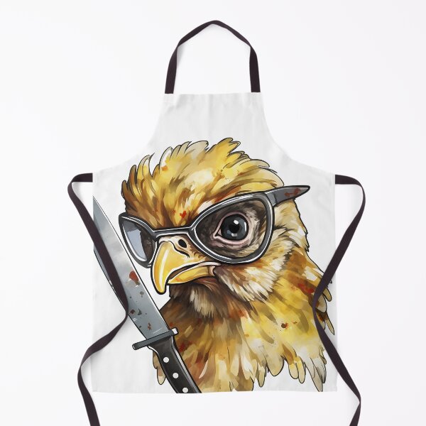 Item preview, Comic chicken chick with a knife. Meme chicken designed and sold by Anastasiia Yurevych.