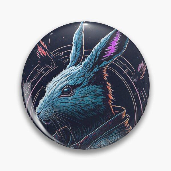 Item preview, Cyberpunk Bunny: Futuristic Portrait with Graffiti Art designed and sold by Minpadesign.