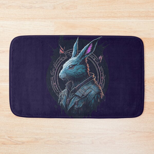 Item preview, Cyberpunk Bunny: Futuristic Portrait with Graffiti Art designed and sold by Minpadesign.