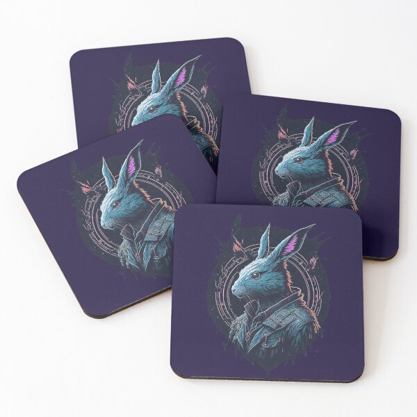 Item preview, Cyberpunk Bunny: Futuristic Portrait with Graffiti Art designed and sold by Minpadesign.