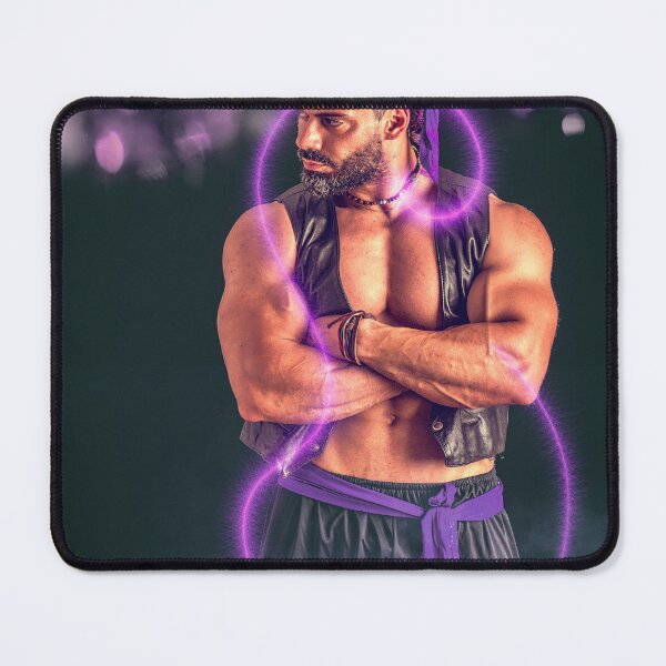 Item preview, Muscular bearded male jinn in leather vest designed and sold by Mercurius-M.