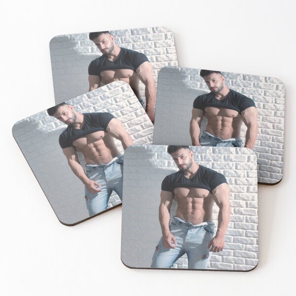 Item preview, Muscular handsome man against brick wall undressing designed and sold by Mercurius-M.