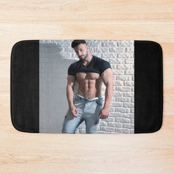 Item preview, Muscular handsome man against brick wall undressing designed and sold by Mercurius-M.