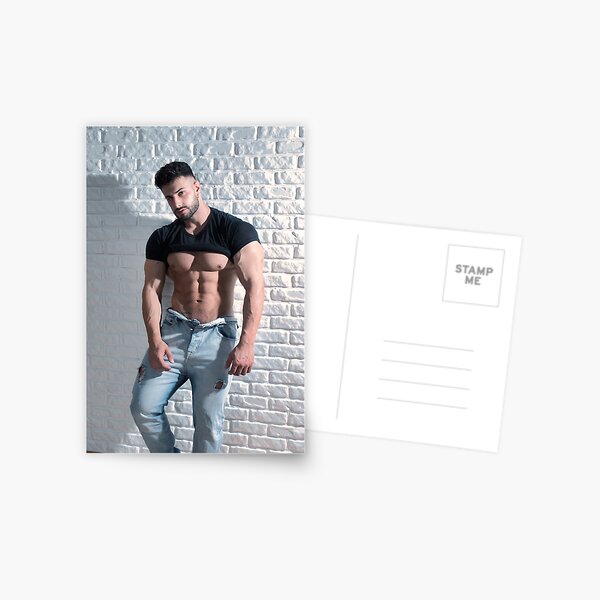 Item preview, Muscular handsome man against brick wall undressing designed and sold by Mercurius-M.