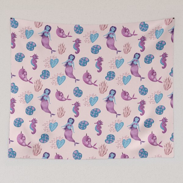 Item preview, Pink mermaid print designed and sold by pinkyfish1010.