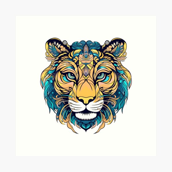 Item preview, Mythical Tiger face designed and sold by Adriano Carrideo.