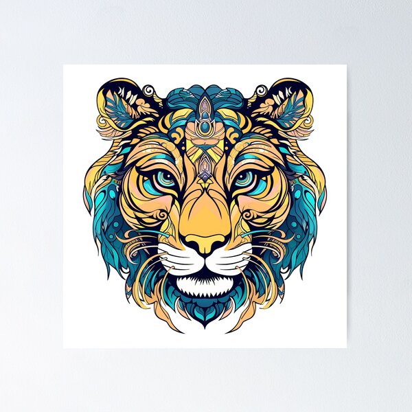 Item preview, Mythical Tiger face designed and sold by Adriano Carrideo.
