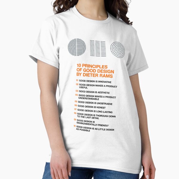 10 PRINCIPLES OF GOOD DESIGN BY DIETER RAMS in English Classic T-Shirt