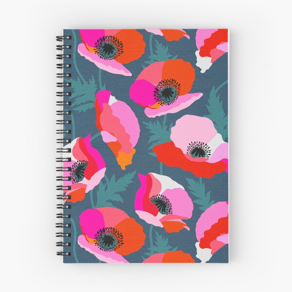 Item preview, Minimal Happy Poppies 4. pink, red, orange flowers on Teal and Aegean Blue designed and sold by Dominiquevari.