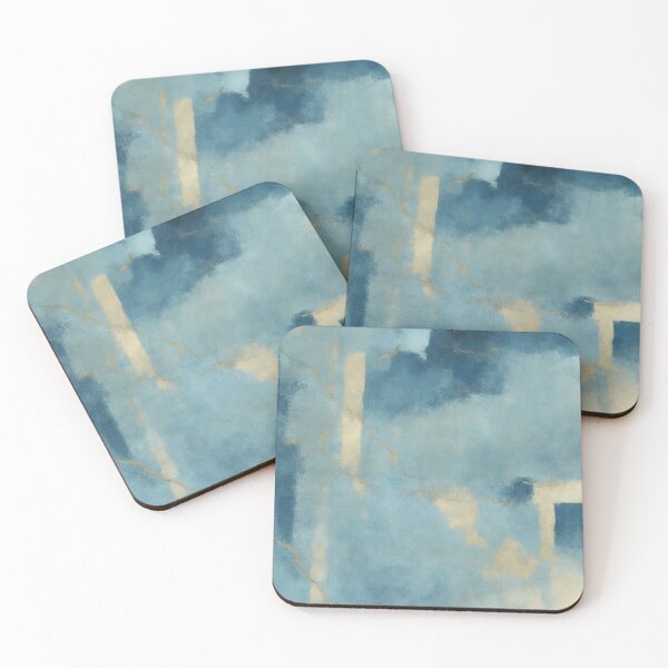 Item preview, Blue and Gold Abstract Painting designed and sold by RossWilson12.