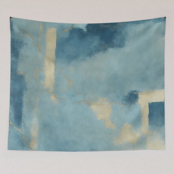 Item preview, Blue and Gold Abstract Painting designed and sold by RossWilson12.
