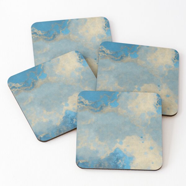 Item preview, Blue and Gold Abstract Painting designed and sold by RossWilson12.