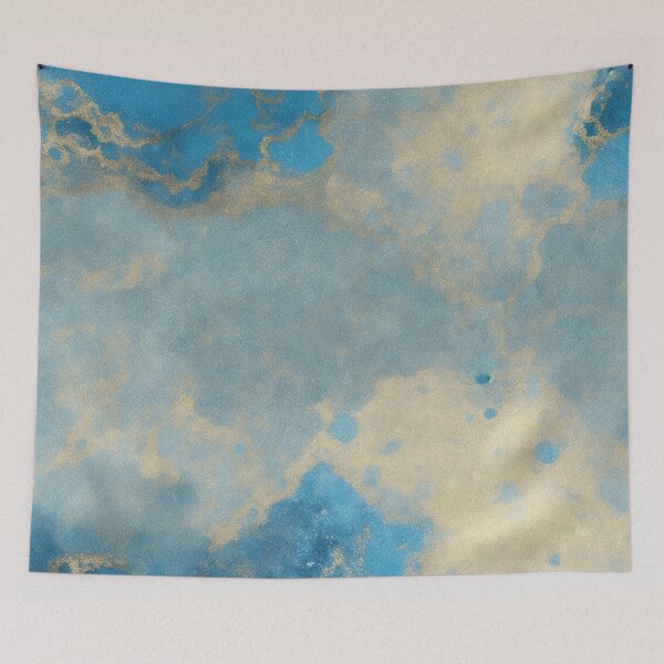 Item preview, Blue and Gold Abstract Painting designed and sold by RossWilson12.