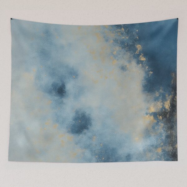Item preview, Blue and Gold Abstract Painting designed and sold by RossWilson12.