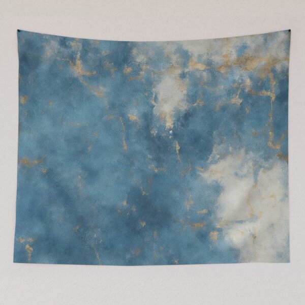 Item preview, Blue and Gold Abstract Painting designed and sold by RossWilson12.