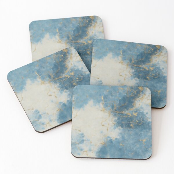 Item preview, Blue and Gold Abstract Marble Painting designed and sold by RossWilson12.