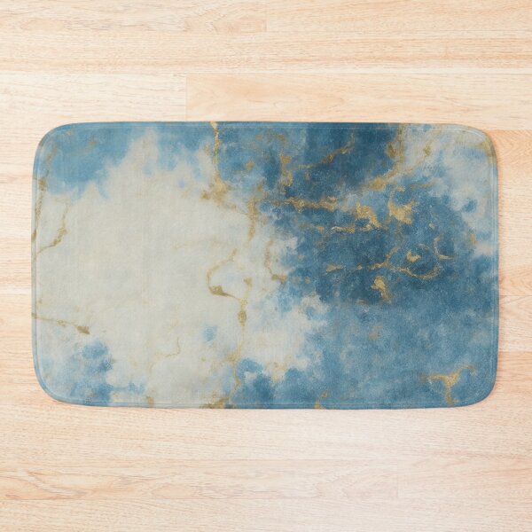 Item preview, Blue and Gold Abstract Marble Painting designed and sold by RossWilson12.