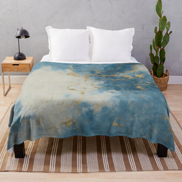 Item preview, Blue and Gold Abstract Marble Painting designed and sold by RossWilson12.