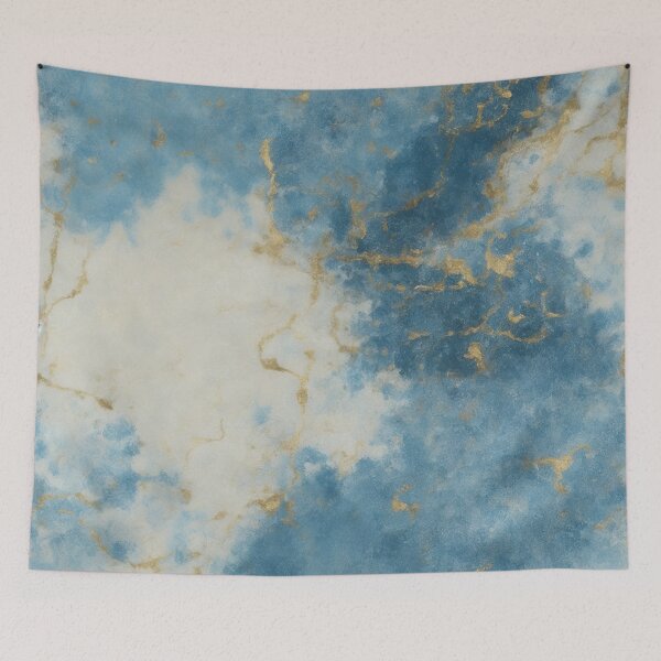 Item preview, Blue and Gold Abstract Marble Painting designed and sold by RossWilson12.
