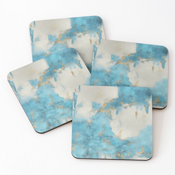 Item preview, Blue and Gold Abstract Marble Painting designed and sold by RossWilson12.