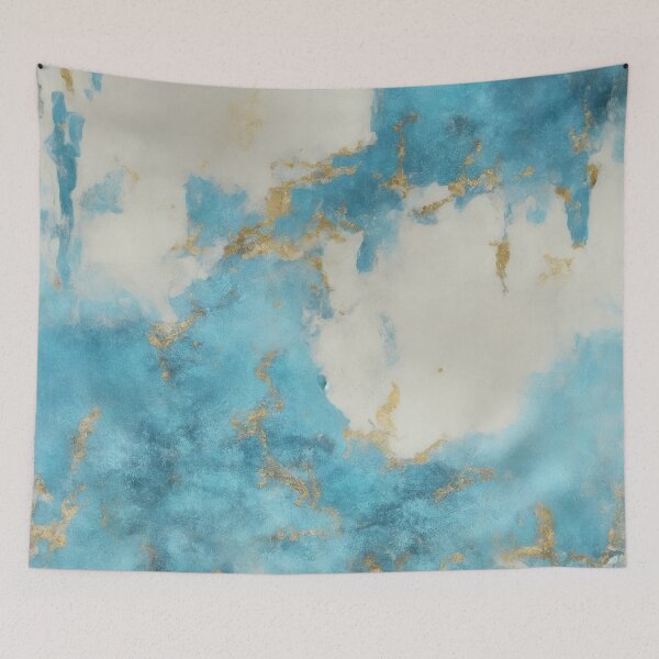 Item preview, Blue and Gold Abstract Marble Painting designed and sold by RossWilson12.