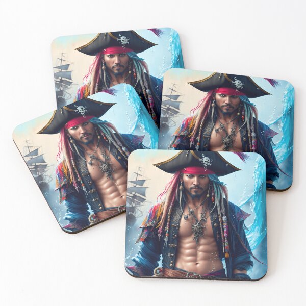 Item preview, Pirate Wearing a Wet Pirate Costume - Bulge Black Silhouette designed and sold by ViralVibeLab.