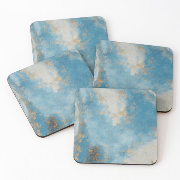 Item preview, Blue and Gold Abstract Marble Painting designed and sold by RossWilson12.