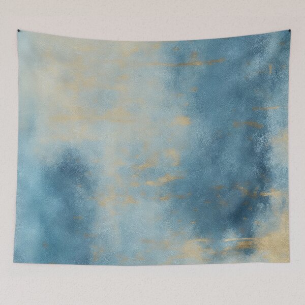 Item preview, Blue and Gold Abstract Marble Painting designed and sold by RossWilson12.