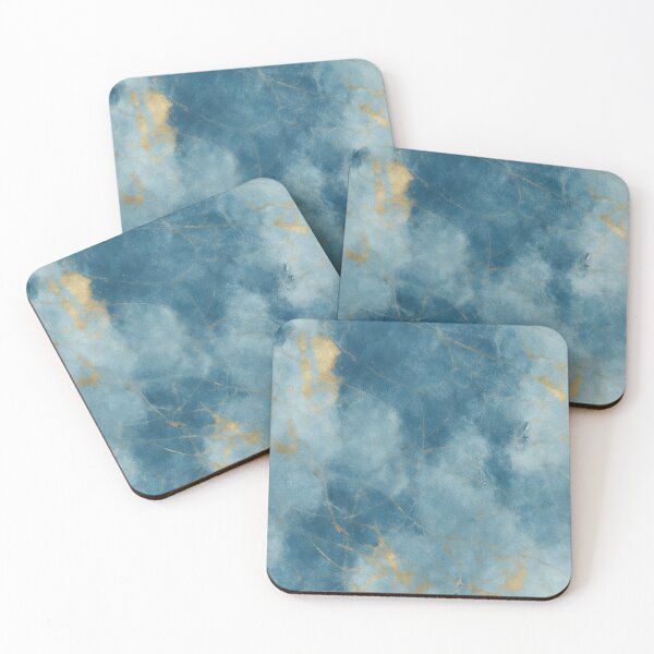 Item preview, Blue and Gold Abstract Marble Painting designed and sold by RossWilson12.