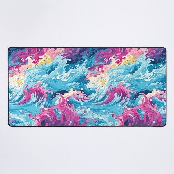 Item preview, Bright Seasons 8, colorful rainbow ocean waves splashing, tumbling fresh water flowing, rapids mixing together, blue, purple, magenta, summer and nature. designed and sold by FoxRobinRabbit.