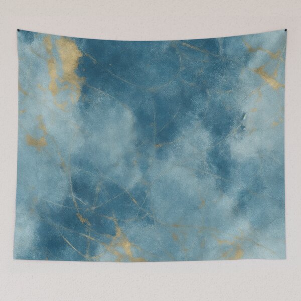 Item preview, Blue and Gold Abstract Marble Painting designed and sold by RossWilson12.